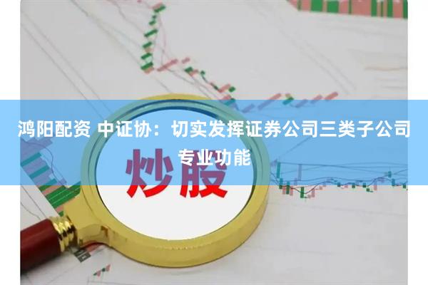 鸿阳配资 中证协：切实发挥证券公司三类子公司专业功能