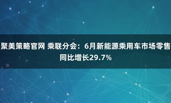 聚美策略官网 乘联分会：6月新能源乘用车市场零售同比增长29.7%