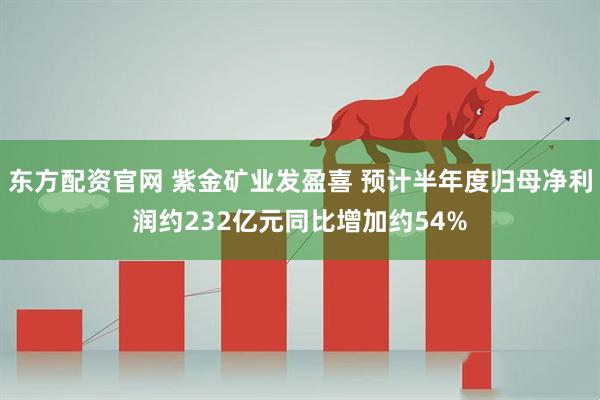 东方配资官网 紫金矿业发盈喜 预计半年度归母净利润约232亿元同比增加约54%